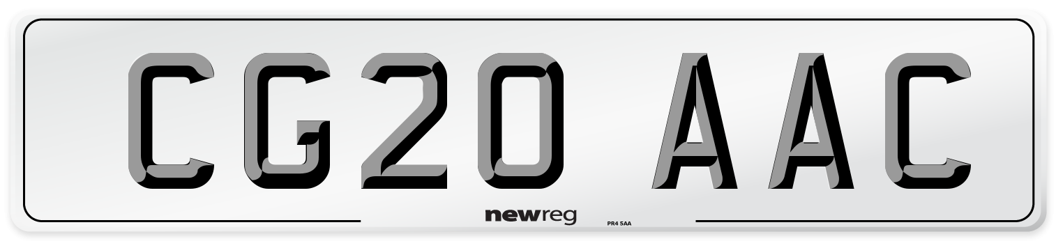 CG20 AAC Number Plate from New Reg